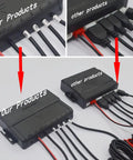 Reverse Parking Radar System With Four Rear Sensors, LCD Display, Beep Voice Alerts Or Mute, connectors comparison view