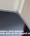 Close-up of Self Adhesive Wire Management Cover With Stainless Steel Raceway And Wood Grain Look showing steel edge detail.