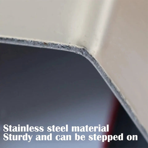 Close-up of Self Adhesive Wire Management Cover With Stainless Steel Raceway And Wood Grain Look showing steel edge detail.
