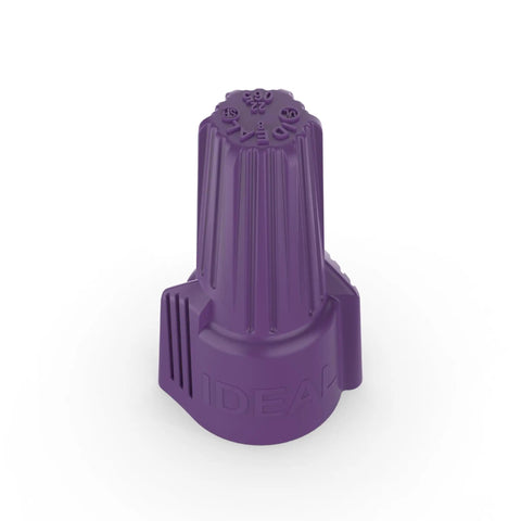 Purple Aluminum To Copper Twist On Wire Nuts 301765S with ribbed sides for secure AL/Cu connections, viewed from above