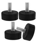 20Pcs Adjustable Furniture Leveling Feet M6 Rubber Iron Leg Leveler Pads For Tables Chairs And Cabinets With Heavy Duty Rotatable Threaded Design Height Adjustment Wide Bearing Base Floor Safe And Scratch Free, black rubber threaded pads