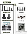 Comparison of Beefy Flange Bolts And Nuts Kit For Auto Projects Grade 10.9 272pcs with other single size rusting bolts