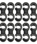 10 Pack Rotatable S Hook Cable Clips For Bike Brake Cables And Derailleur Cross Hooks, 12 black clips displayed