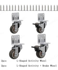 4 Pack Universal Swivel Casters Heavy Duty Furniture Wheels Castors Silent Trolley Wheels with screws