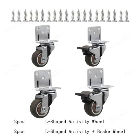 4 Pack Universal Swivel Casters Heavy Duty Furniture Wheels Castors Silent Trolley Wheels with screws