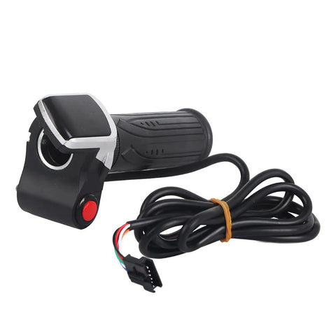 Electric Bike Throttle Grip With Key And LCD Display For 36V And 48V E Bikes And Scooters Speed Governing Thumb Throttle Waterproof 6 Core Cable Durable Ebike Throttle Bolt Kit For Smooth Acceleration