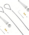 Heavy Duty Black Stainless Steel Gate Latch Cable Pull Kit With Spring Tension Adjustment parts including cables, springs, and hardware.