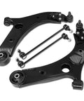 Front Lower Control Arm Kit With Ball Joints And Sway Bar Links For Kia Sedona 2015-2021 3.3L Heavy Duty Replacement Parts To Fix Wobbly Suspension And Make Your Ride Feel Crisp Again. black steel suspension arms and sway bar links