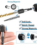 11 Piece Stripped Screw Extractor Set With Left Hand Drill Bits And Bolt Extractors For Removing Damaged Screws Bolts And Studs Quick Change Adapter Included Hex Shank Beast DIY Ready shown with self-lock and magnetic features.