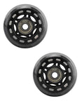8 Pack Inline Skate Wheels for Outdoor Freestyle, durable black wheels, smooth ride with bearings visible, detailed view