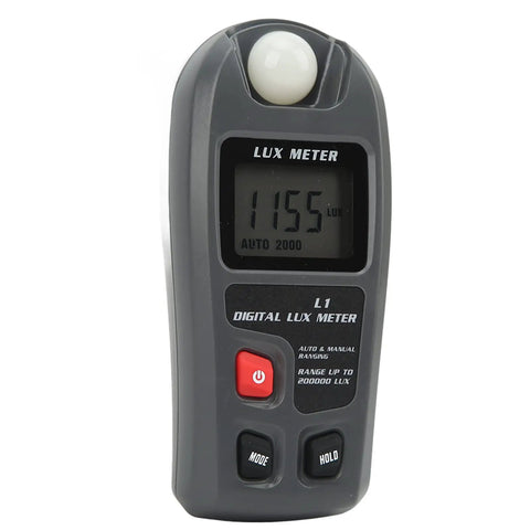 Auto Range Digital Light Meter With LCD Display Illuminance Tester Luxmeter For Pro Grade Light Measurement 0.1 To 200000 Lx And 0.01 To 20000 Fc Two Readings Per Second Easy Illuminance Meter For Photographers And Labs, front view