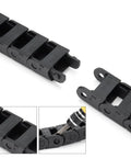 R18 10Mm By 15Mm Black Plastic Cable Wire Carrier Drag Chain 1M Length For CNC Machines, showing reinforced nylon material