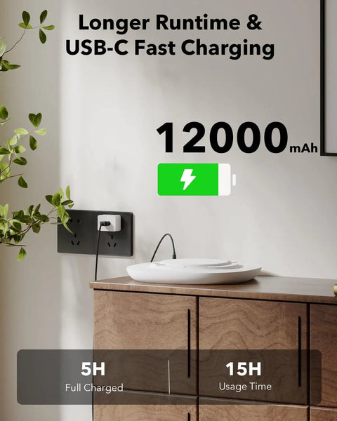 Rechargeable Motion Sensor Ceiling Light With Remote And Wireless No Wiring LED Shower Light Battery Powered 12000mAh on charger