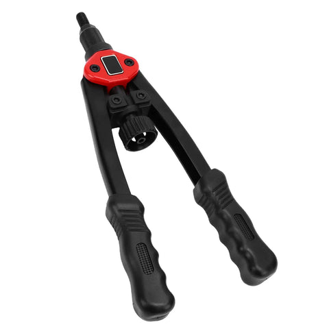 Super Heavy Duty Rivet Nut Tool Kit And Mandrels For Metal Plastic Work Plus Furniture Decor Auto Ship Repair Perfect For Mechanics And DIY Whippers Who Need Serious Grip Power. Hand rivet nut tool, carbon steel, with long handles and red head.