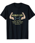 Funny Carry Definition Workout Gym Humor Tshirt Rock This Sick Fitness Crew Neck Tee in black with unique gym quote design.