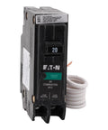 20 Amp Arc Fault Breaker Single Pole AFCI For 120V Home Wiring With Pigtail Neutral UL Listed Pro Grade Fire Hazard Protection Through Direct Arc Detection And Low Current Arcs Down To 5 Amps., black 20A Eaton AFCI breaker with pigtail neutral