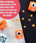 Mini Scrapbook Paper Hole Puncher Set With Forty Holiday Designs For Easter Christmas Thanksgiving Fourth Of July Halloween And More shown with festive shapes