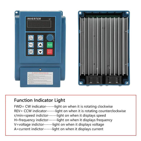 380V 4kW Three Phase VFD Inverter With PWM Control front panel view showing display and function indicator lights