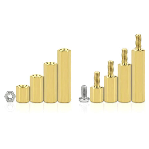 320 Piece Brass Spacer Standoff Kit With Male And Female Hex Spacers Nuts And Stainless Steel Screws For M2.5 Hardware Projects