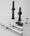 Heavy Duty 12 Pack Five Sixteenths By Two And One Half Inches Hex Lag Screws With Flat Washers And One Half Inch Hex Bit, 304 Stainless Steel With Black Zinc Finish For Woodworking Projects, Built To Last For Decks And Fences
