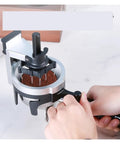 Real Talk This Rotating Espresso Coffee Distributor Hits Different With Twelve Precision Needles in use leveling ground coffee.
