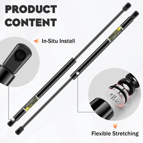 Top Shelf Trunk Lid Lift Support Struts For Chevy Impala 2000 To 2005 Monte Carlo With Spoiler showing installation details and components.