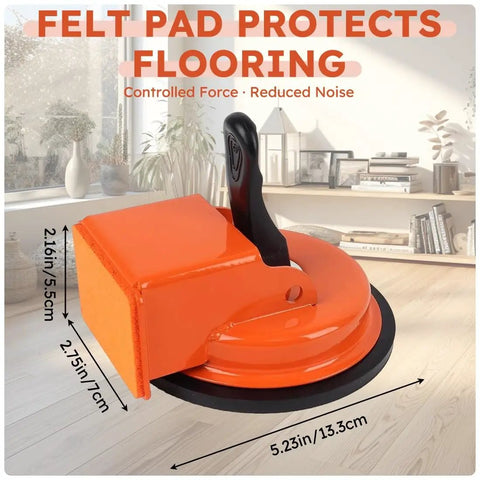 Orange Strong Suction Floor Gap Fixer with felt pad, for Laminate Vinyl Plank and Wood Flooring Leveling and Gap Repair Kit.