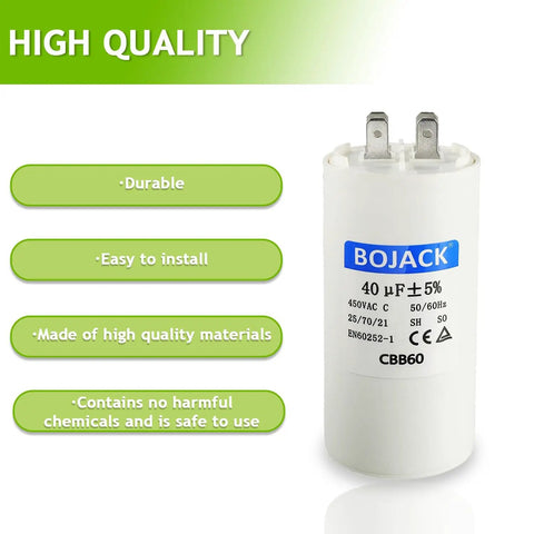 CBB60 40uF 450V AC Round Run Start Capacitor For Motors 50 60Hz Explosion Proof Condenser Heat Pump Pool Pump Air Conditioner