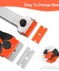Close-up of Three Pack Razor Blade Scraper Set With 60 Blades Long Handle Double End Plastic Scrapers And Metal Blades For Glass