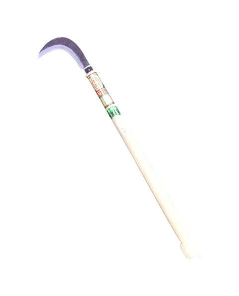 Heavy Duty Cutting Scythe For Kudzu And Vines, 450 mm Cobb Pattern, Made In Japan, long curved blade with wooden handle