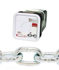 Heavy Duty Galvanized Grade 30 Proof Coil Chain, 5/16 Inch By 75 Feet Of Badass Low Carbon Steel Linkage For Towing And Binding, Handles 1900 Lb Strength with packaging.
