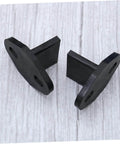 Two black Sliding Barn Door Floor Guide with Ground Mount Carbon Steel Roller Guide Double Wheel Bearing System for Smooth Glide