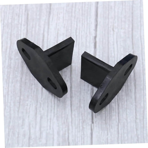 Two black Sliding Barn Door Floor Guide with Ground Mount Carbon Steel Roller Guide Double Wheel Bearing System for Smooth Glide