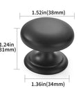 Built Tough 2 Pack Matte Black Bifold Closet Door Knobs With 1 5 Inch Heavy Duty Zinc Alloy Cabinet Hardware shown from the side.