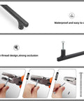 Installation steps for 5 Inch Cabinet Pulls Matte Black Zinc Alloy Drawer Pulls 10 Pack Solid Cabinet Hardware showing screw-in process.