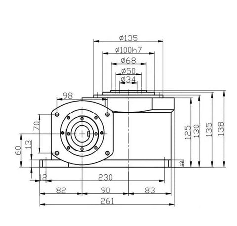 Cam Indexer Offers Rock Solid Stability And Ultra Smooth 15 Second Rotation In A Compact Design with precise dimensions and structure.