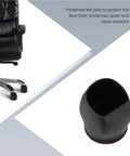 Set Of 15 Rubber Chair Wheel Stoppers And Caster Cups Floor Protectors For Office And Home, shown with chair wheel and stopper close-up.