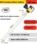 Heavy Duty Electric Oil Transfer Pump For Barrels High Viscosity Liquid Drum Pump with 1000W motor and RPP pipe for corrosive liquids.