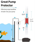 Diagram showing check valve in All In One 13 Ft Airline Tubing Aquarium Air Pump Kit With Air Stones Check Valves Suction Cups And Connectors.