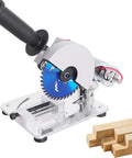 Rock Solid Smooth Operating Mini Desktop Saw For Wood Stone Steel Craft Cutting With Low Noise All Copper Motor, prior to cutting wooden blocks.