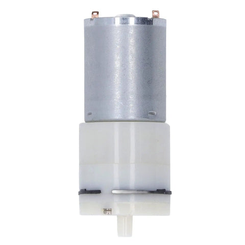 Beefed Up 6V 12V 24V DC Vacuum Pump For Medical Equipment Micro Pneumatic Diaphragm Air Pump side view metal and plastic build