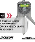 Jackson Safety Curv-O-Mark 4-inch Y-Type pipe marker centering tool with built-in level, front view