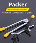Heavy Duty Manual Strapping Machine With Dual Purpose Tensioner And Sealer For Paper And Plastic Bands on a black surface.