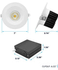 Smooth Trimless 6 Inch Led Recessed Lights 6 Pack With Twist Lock Mounting showing dimensions and mounting details.