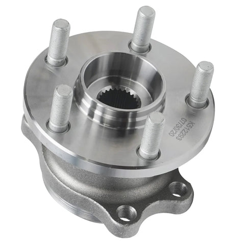 Rear Wheel Bearing Hub Assembly Pair For 2005-2009 Subaru Outback And Legacy, 5 Lug, M12x1.25, Includes Rear Left And Right Hubs, ABS Encoder, 4-Bolt Square Flange, Durable Replacement Kit, close-up view of single hub.