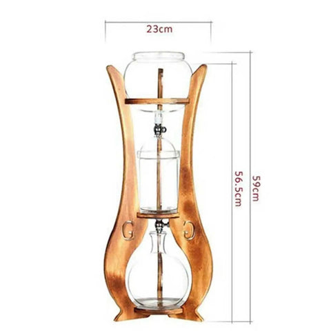 Portable Cold Brew Drip Tower With Smooth Flow Dial And Hefty 1000 Milliliter Pitcher designed for brewing iced coffee.
