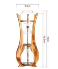 Portable Cold Brew Drip Tower For Silky Iced Coffee With Adjustable Flow Valve And Huge 1000 Ml Tank, wooden stand design.
