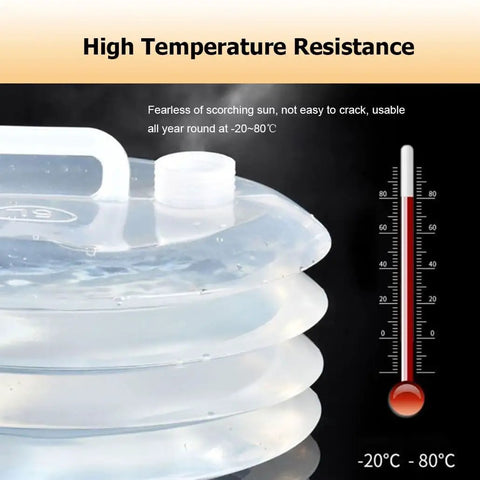 Foldable Water Storage Bags Set 2 Pack 8L Each Telescopic Emergency Jug With Faucet Portable, high temperature resistance
