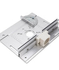 Premium Aluminum Alloy Router Insert Plate For Milling Machine Worktable features a measuring scale and durable anodized surface.