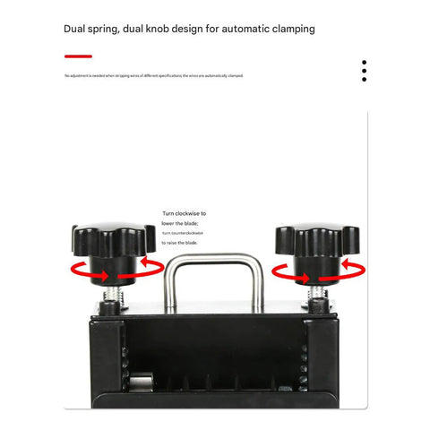 Heavy Duty Automatic Wire Stripper Tool For Electrician And Home DIY Projects showcasing dual knob design for automatic clamping